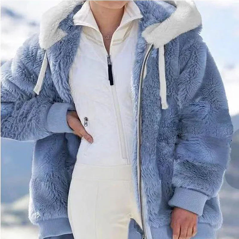 Blue Hooded Jackets for Women