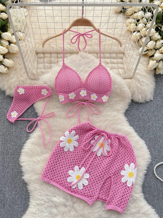 Alluring Two-Piece Summer Playful Pink Bikini Set