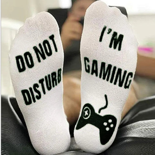 White Gaming Sock, Perfect Unisex Gift for Boyfriend/Girlfriend