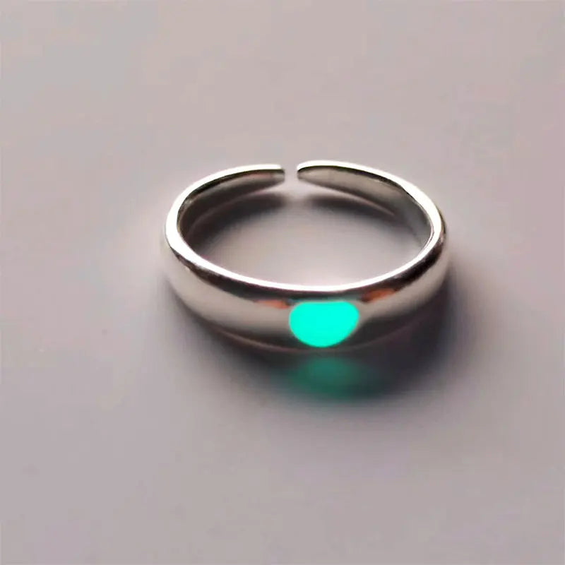 Glow Heart Love Ring Couple Set