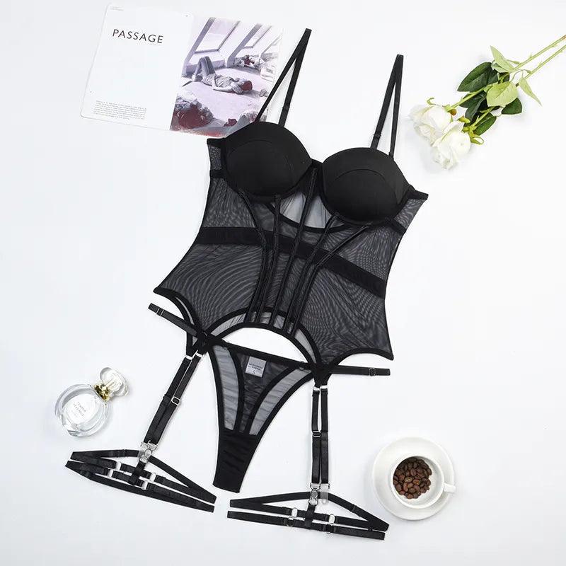 Black 3-Piece Lingerie Set