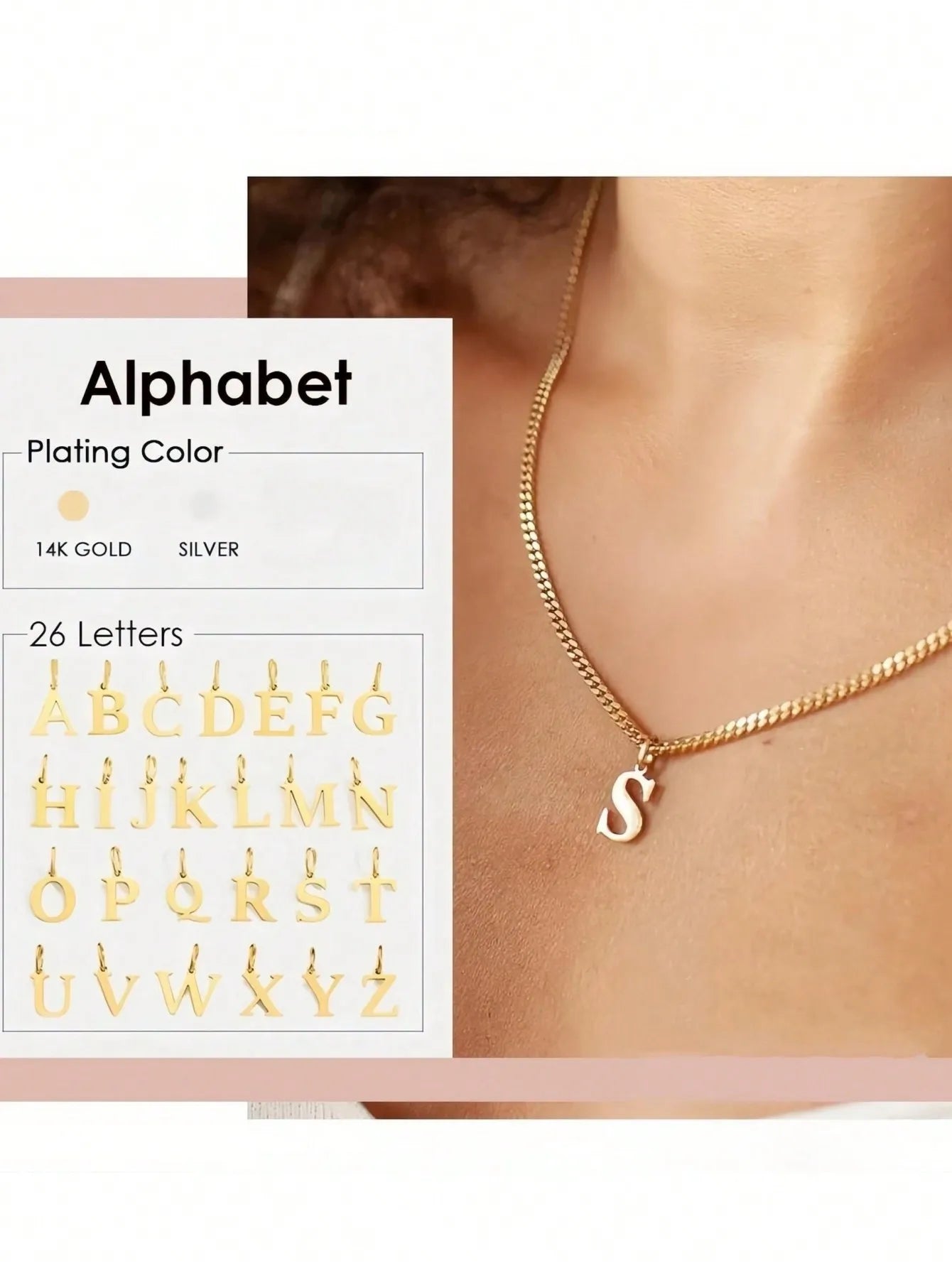 Personalized Initial Necklace: Stainless Steel