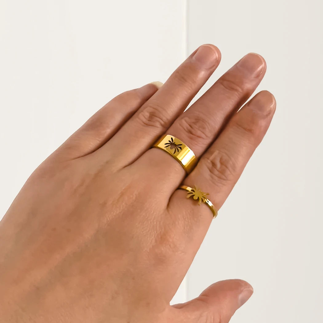 Spider Matching Double Gold Promise Ring
