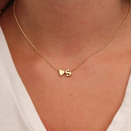 Sweet Heart Initial Necklace
