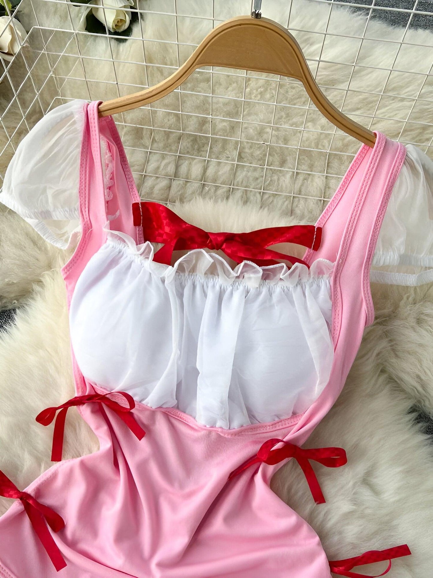 Flirtatious Flair Pink Rompers & Bodysuits Cosplay