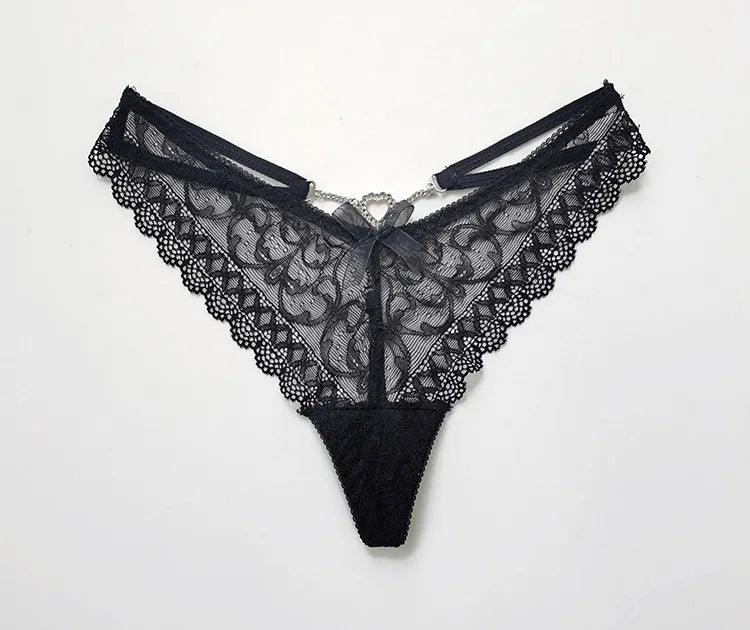 Seductive Lace Metal Chain G-String