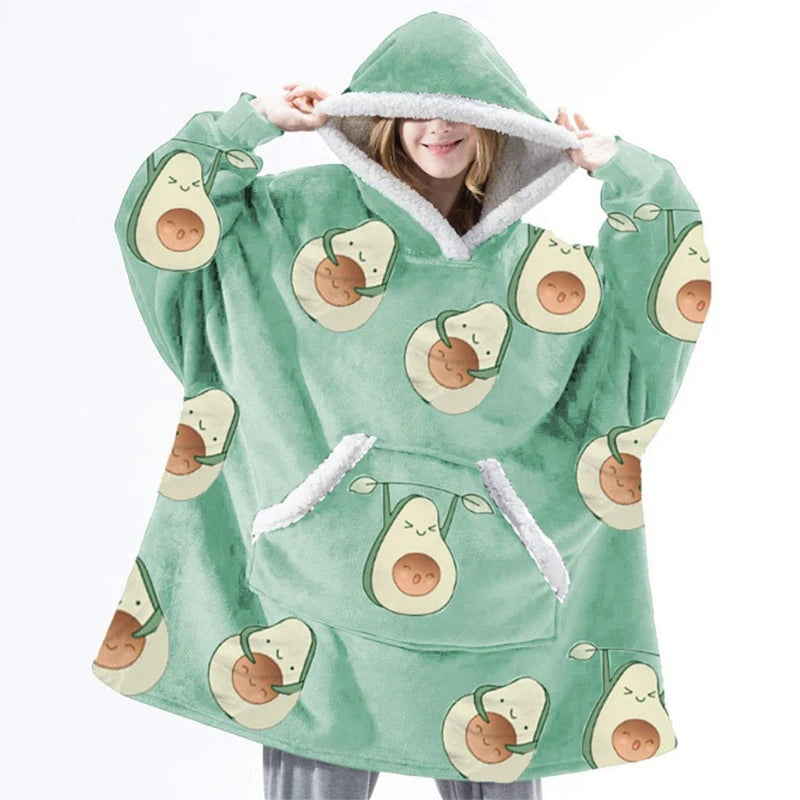 Sweet & Cozy Avocado Hoodie Blanket