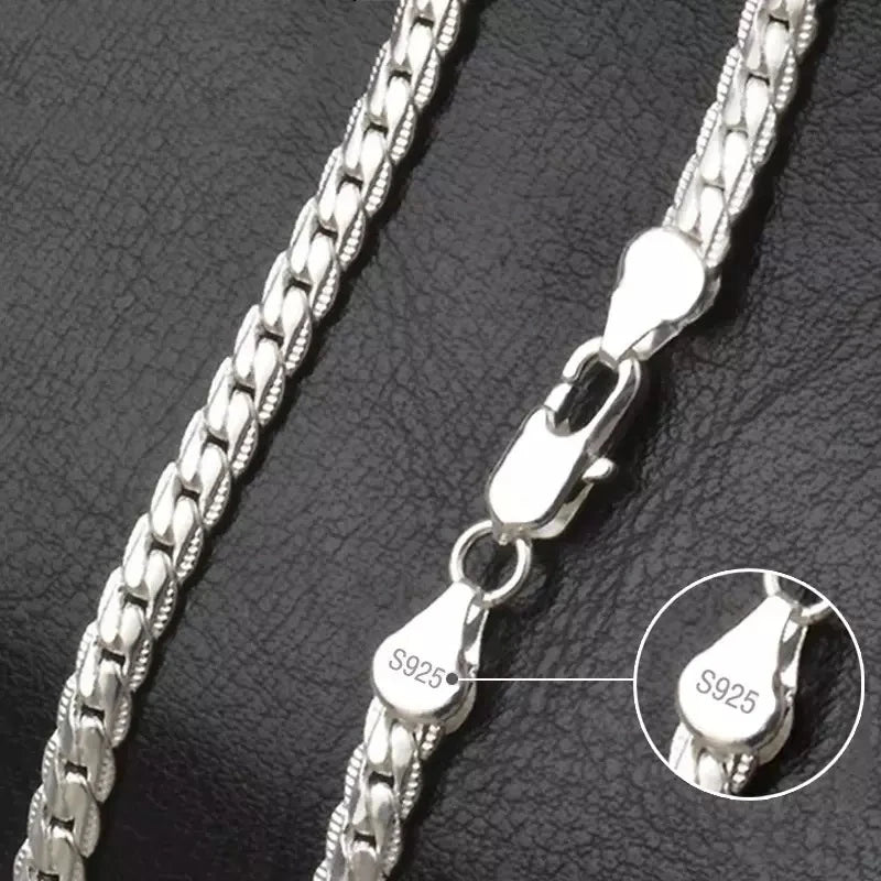 Silver Sideways Necklace