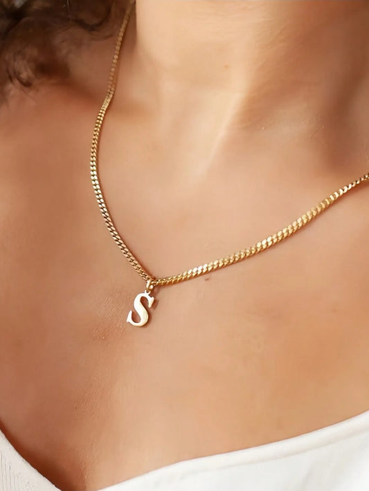 Personalized Initial Necklace: Stainless Steel