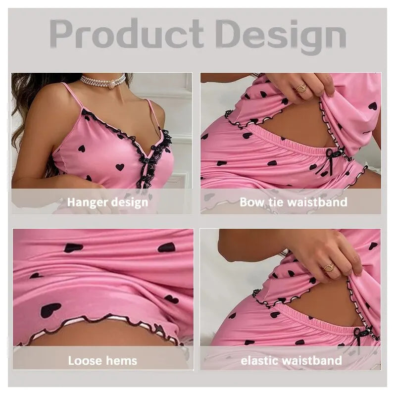 Pink 2 Piece Sleepwear Pajama Set
