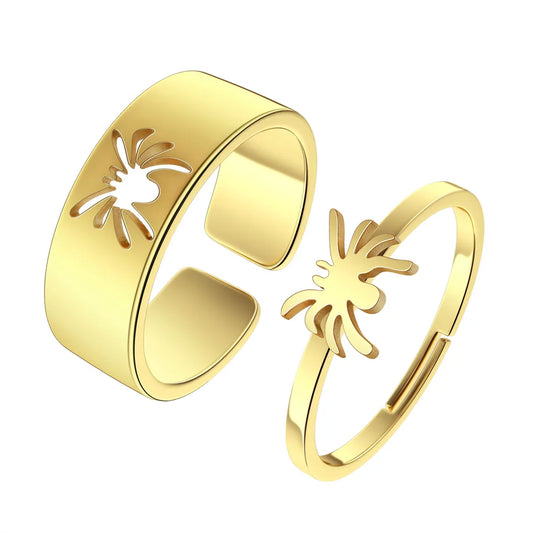 Spider Matching Double Gold Promise Ring