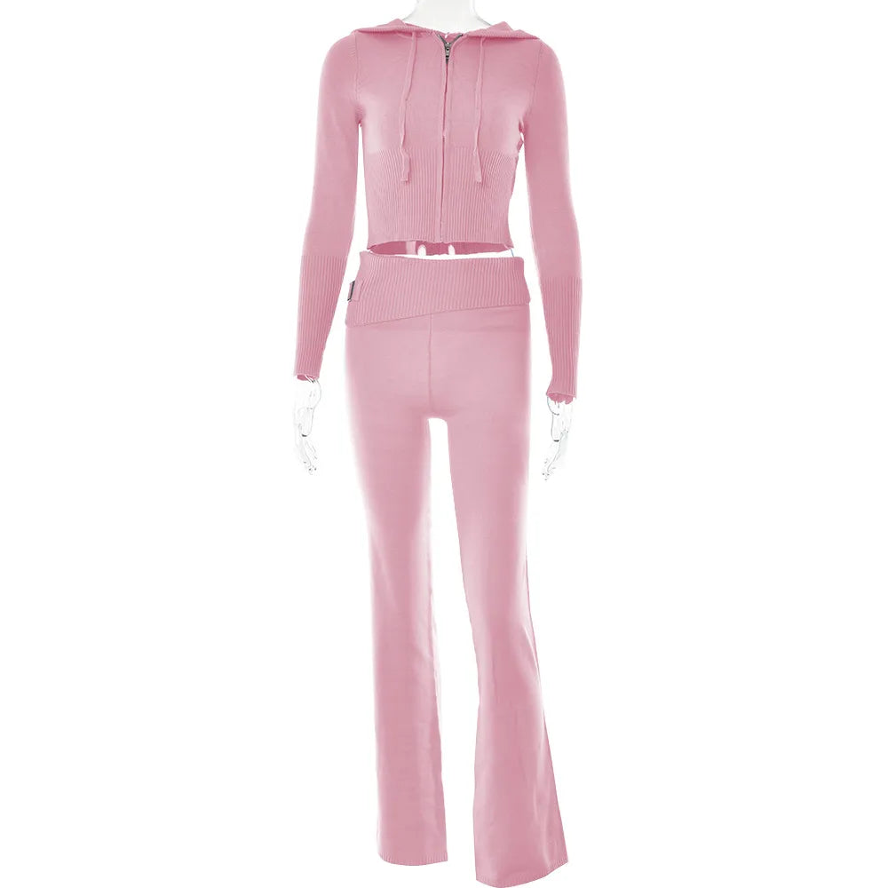 Pink Tracksuit: Women's Hooded Sweater Sets