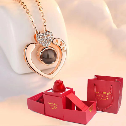 41026808315974Love Projection Necklace - 100 Languages Gold 'I Love You' Pendant