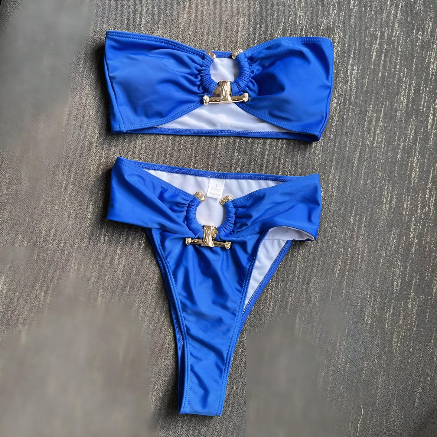 Allure Luxury Designer High Waist Blue Bikinis
