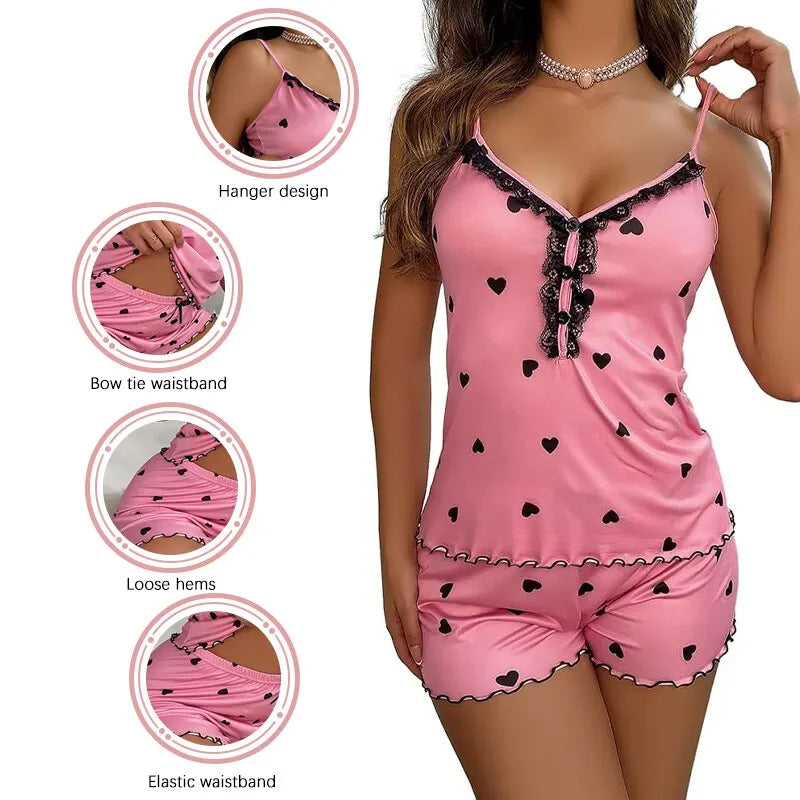 Pink 2 Piece Sleepwear Pajama Set