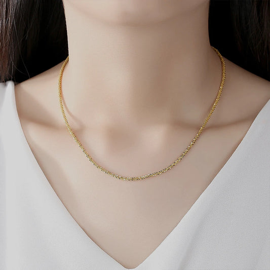 Sparkling Clavicle Chain Gold Necklace