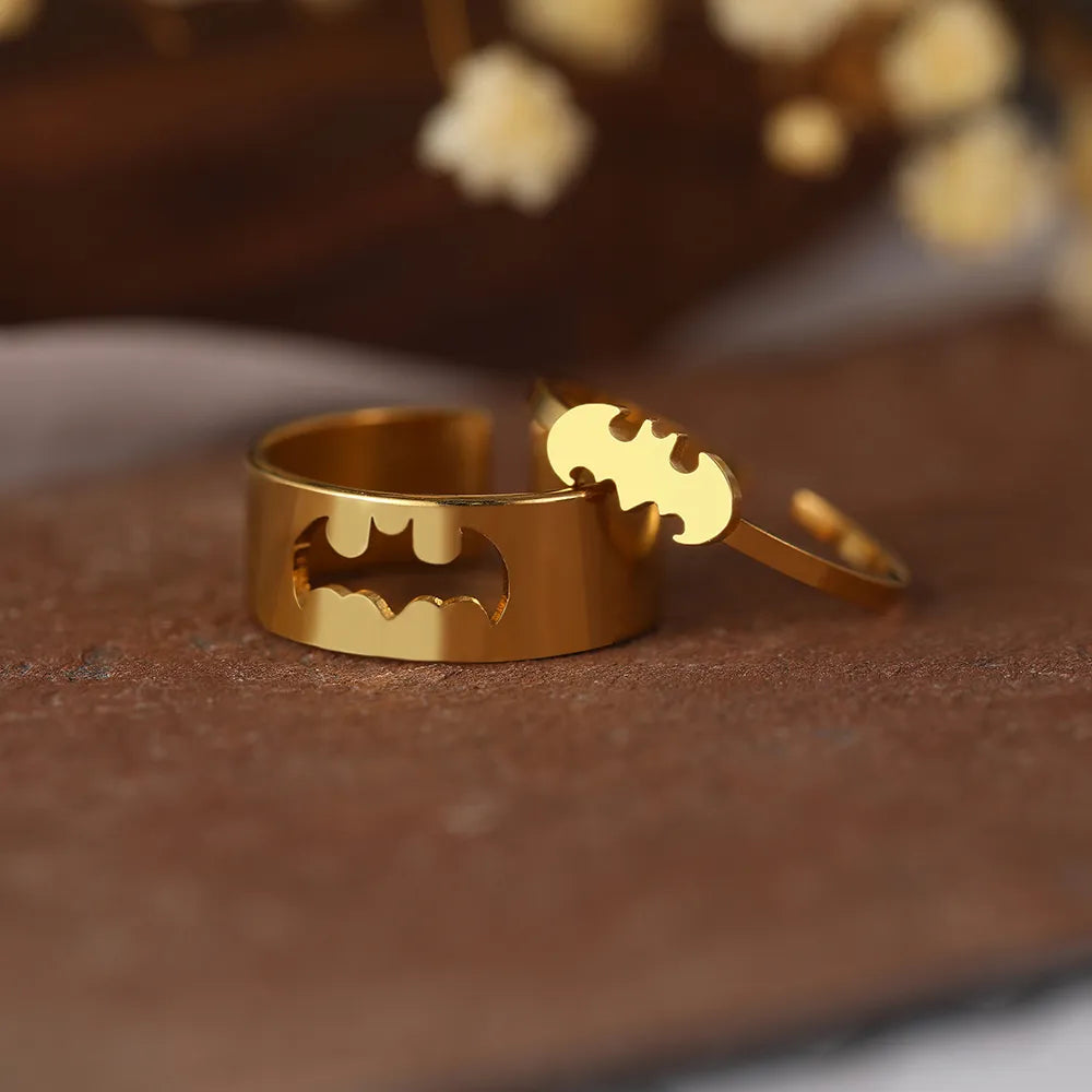 Dark Knight Gold Gothic Couple Rings