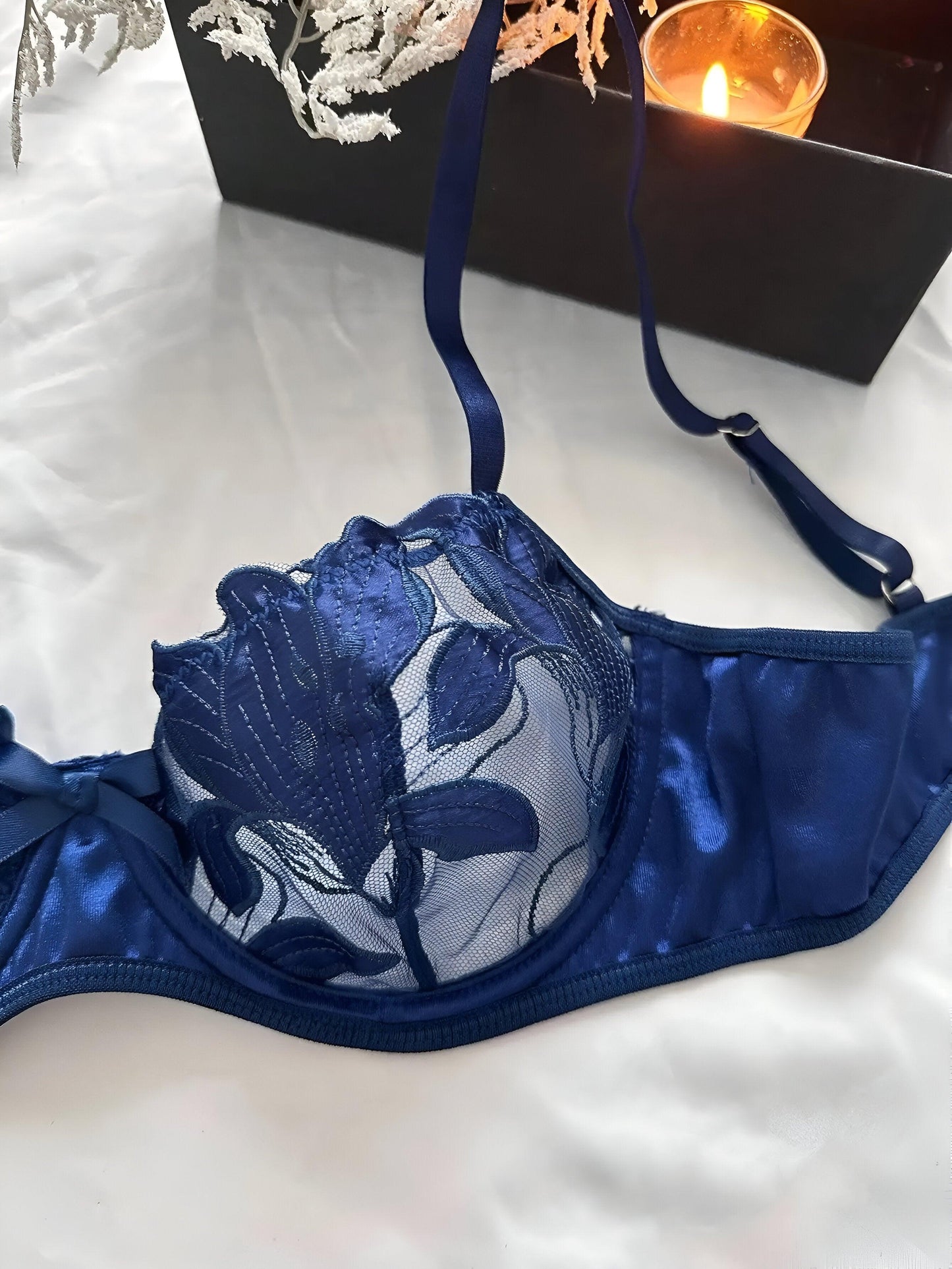 Alluring Deep Blue Exquisite Lingerie Set