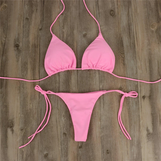 Summer Sexy 2 Piece Bikini Set with G-String Thong