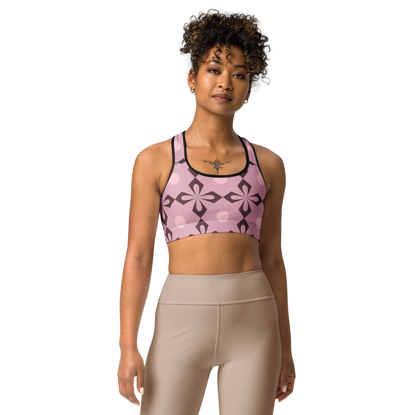 Hot Pink Chocolate Color Sports Bra