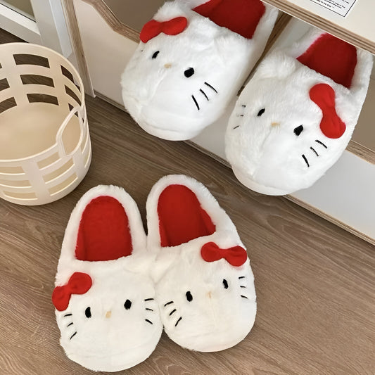 Hello Kitty Plush Slippers - Cozy Kawaii Comfort for Girls and Adults