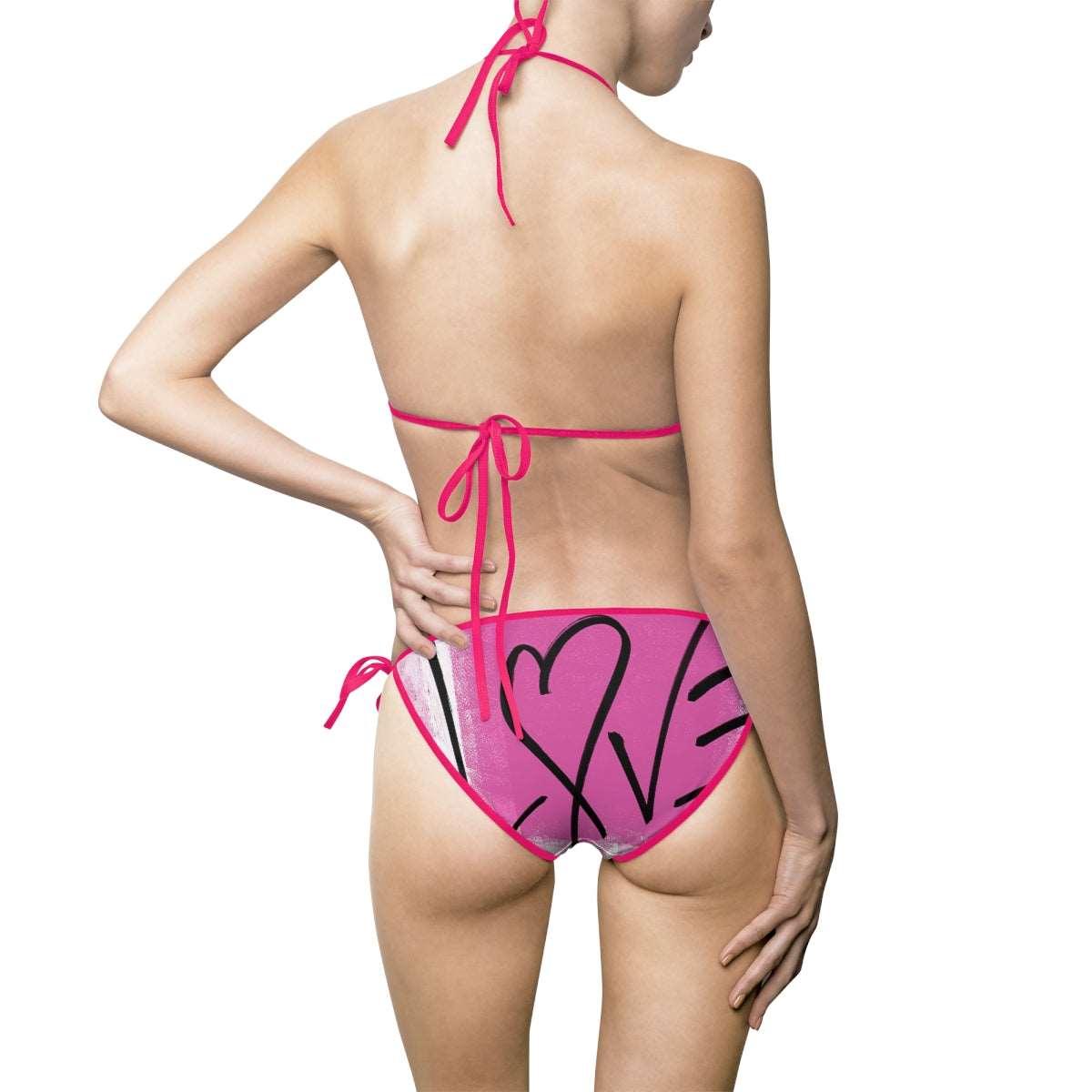 Pink Love Womens Bikini Swimsuit 