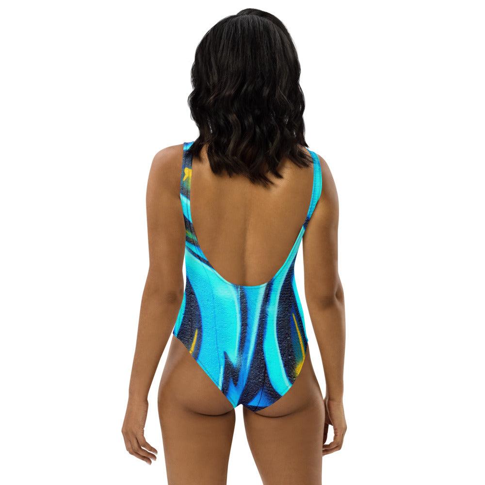 Blue Color One-Piece Swimsuit