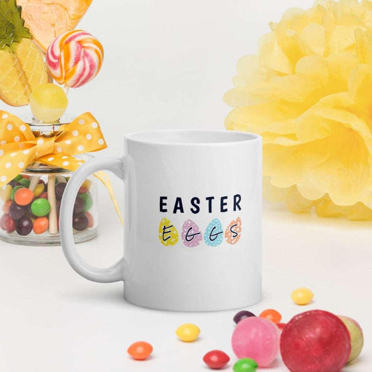 Easter Eggs White Coffee Glossy Mug