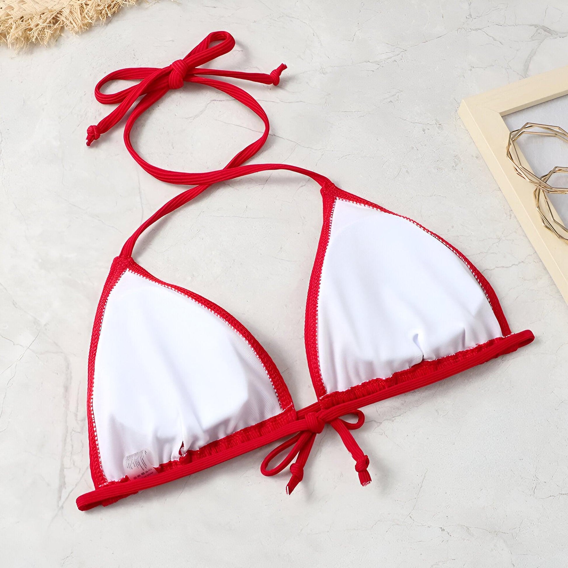 Sexy Solid Color Bikini Set: Red Swimsuit