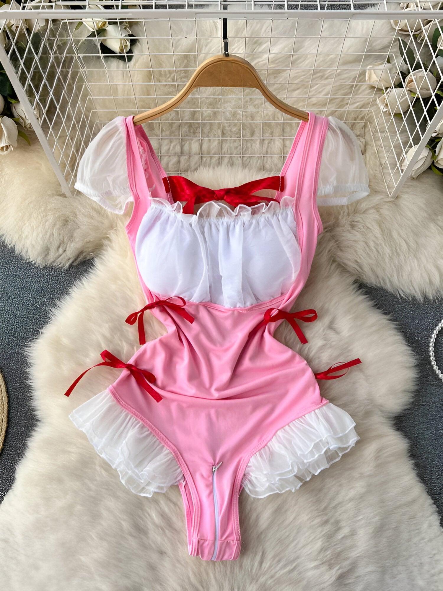 Flirtatious Flair Pink Rompers & Bodysuits Cosplay