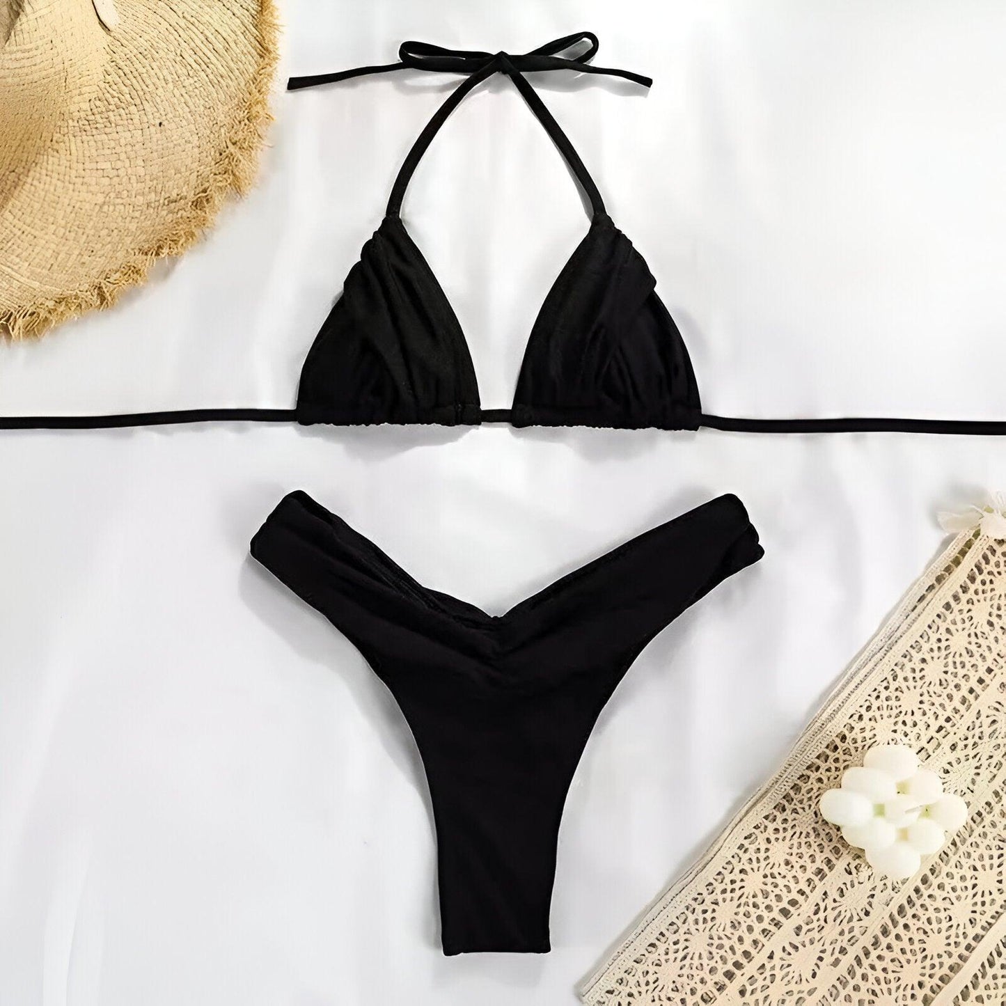 Micro Bikinis Set for Women - Black Triangle Swimwear