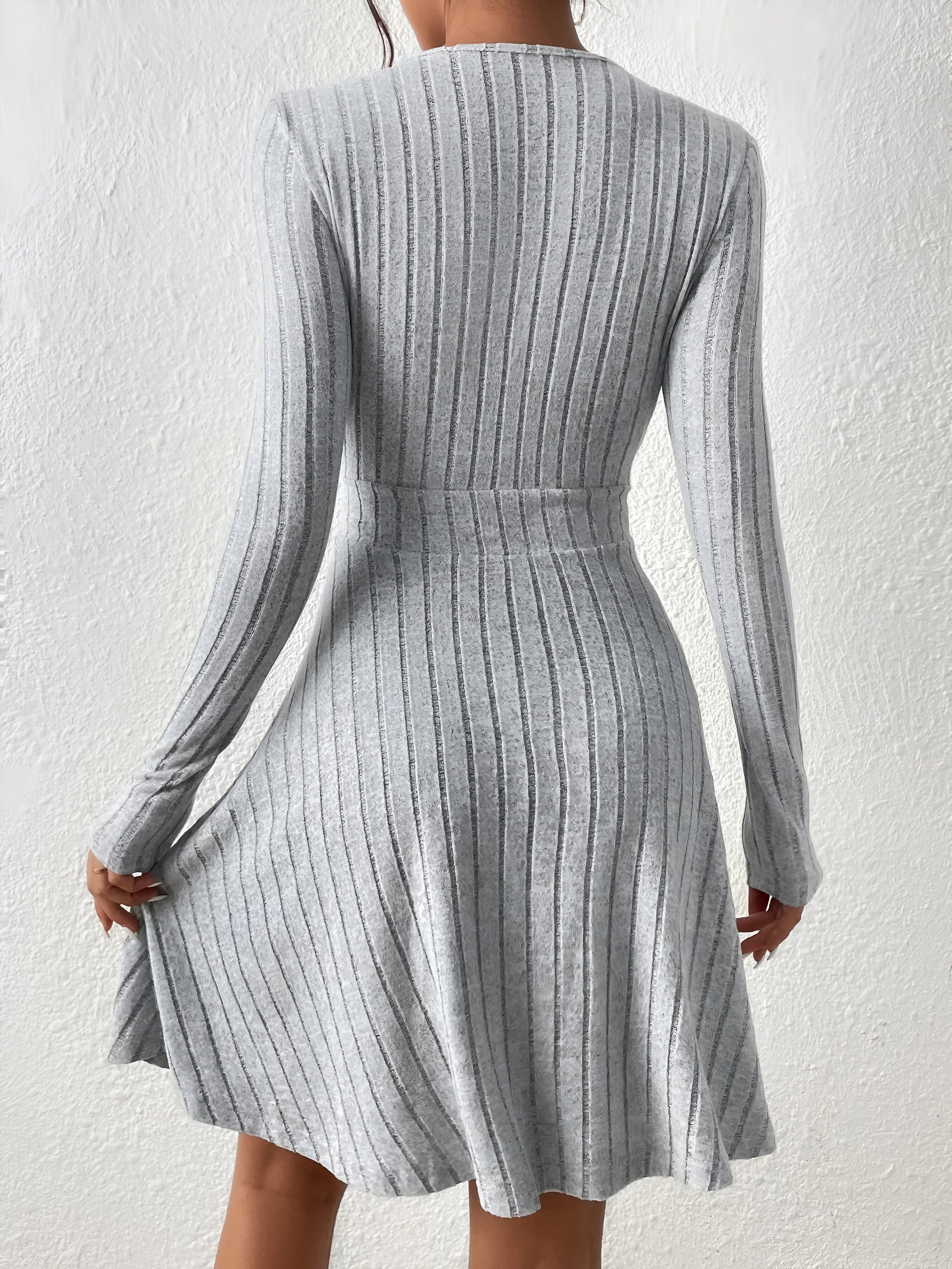 Cozy Comfort: V-Neck Bodycon Sweater Dress