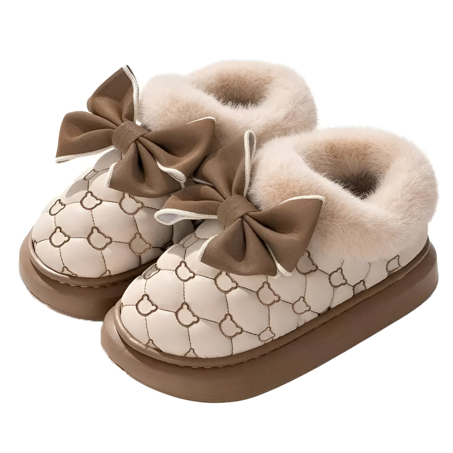 Snowflake Bliss: Designer Winter Fluffy Slippers