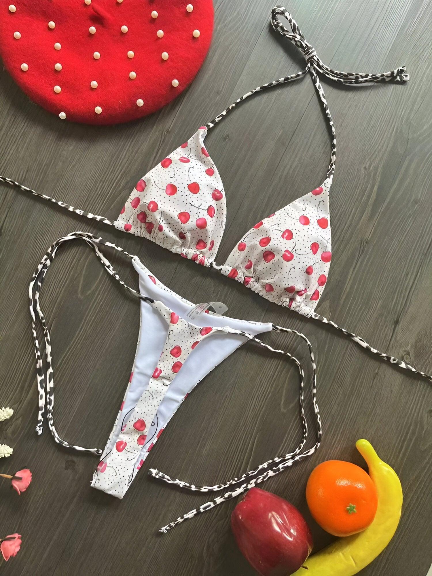 Cherry Blossom Bliss Thong Bikini Set