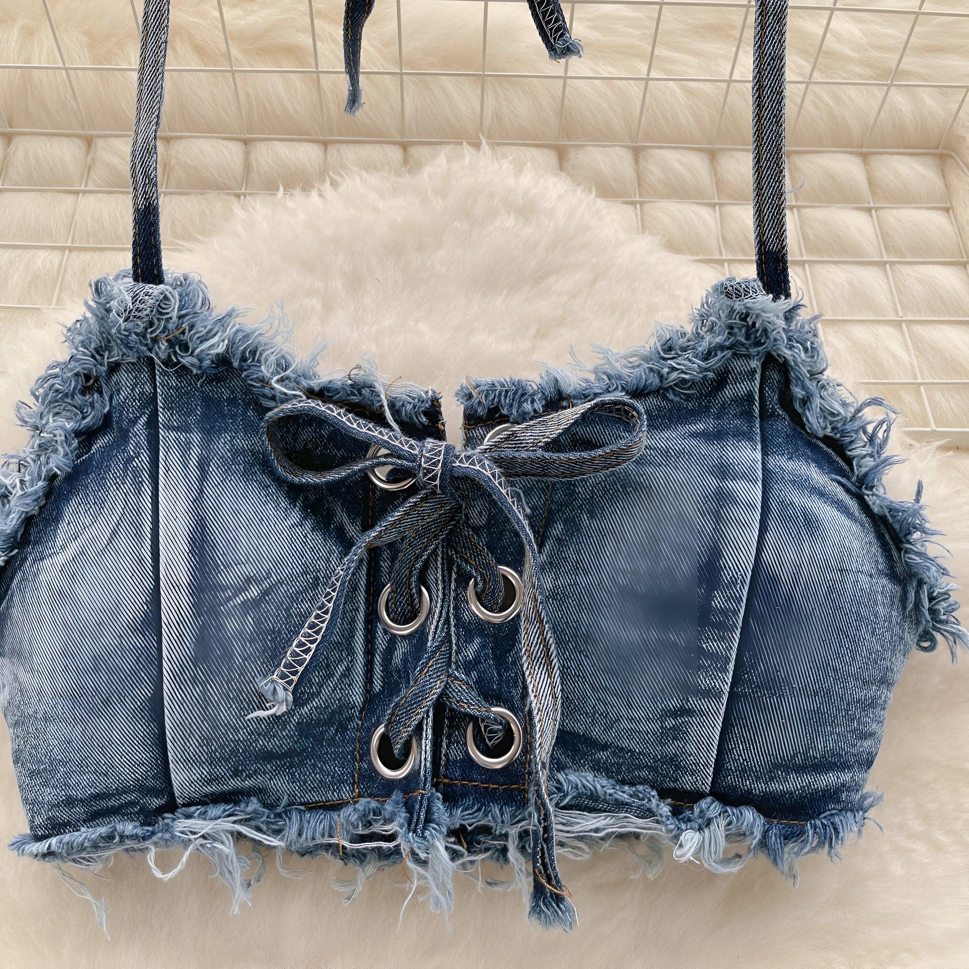 Retro Denim Bikini Set Summer Swimwear