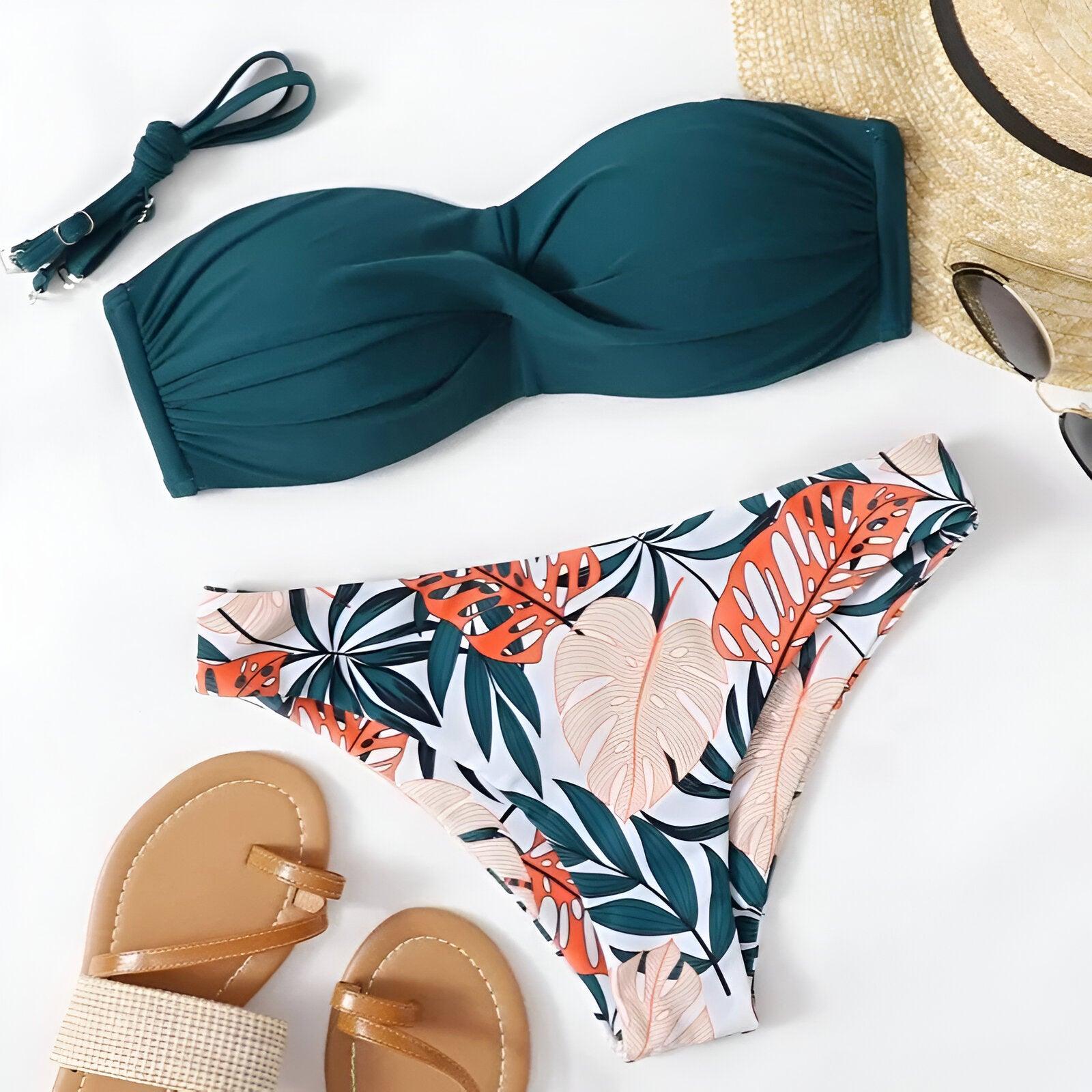 Summer Sexy Push-Up Chic Green Bikini Set