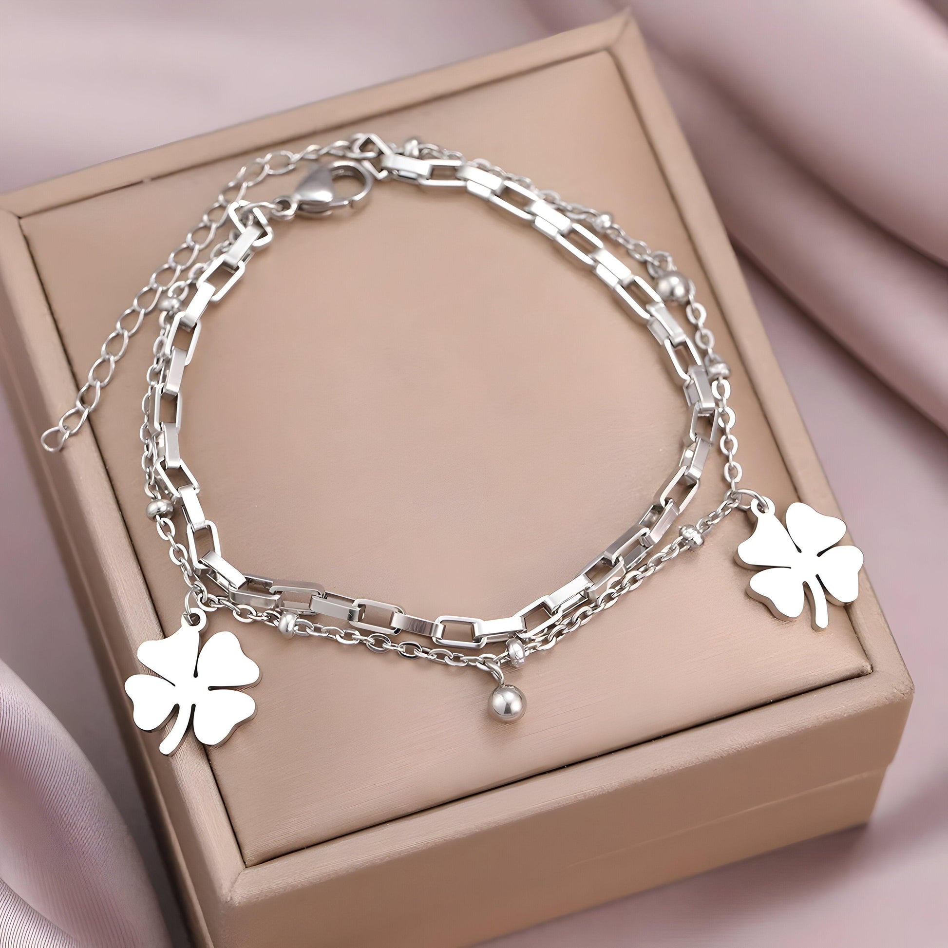 Luxe Lucky Silver Charmed Bracelet