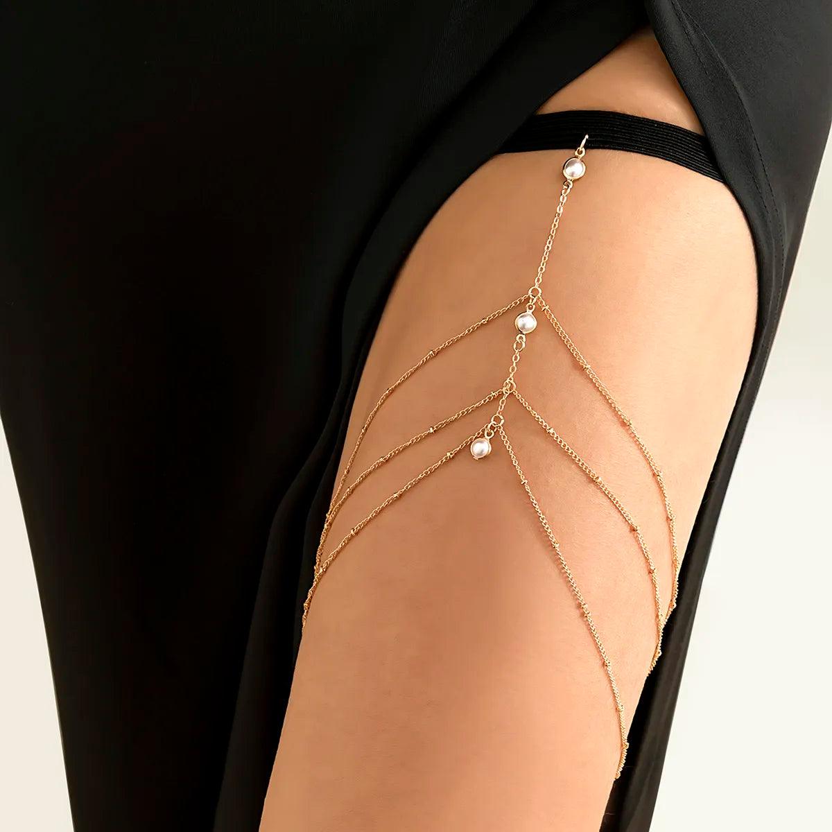 Sexy Multilayer Tassel Thigh Gold Chain