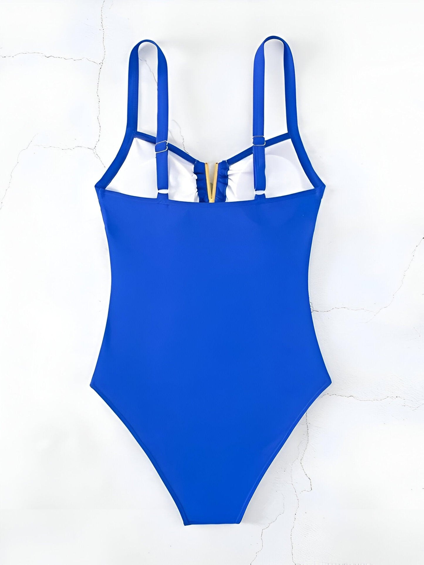 Seductive Ruched One-Piece Swimsuit - Blue Color