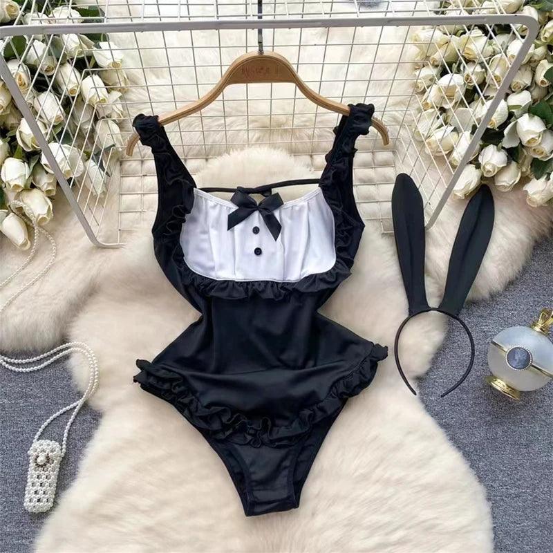 Bunny Temptation Cosplay Black Halloween Bodysuit