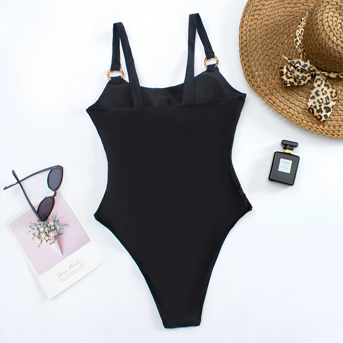 Sexy Hollow Splendor One-Piece Black Swimsuit