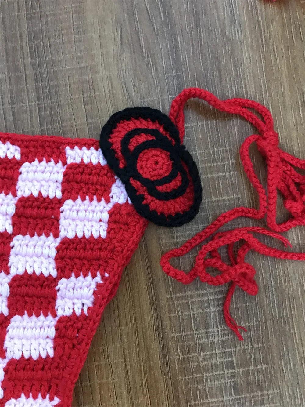 Meow Magic: Hello Kitty Crochet Red Bikini Set 