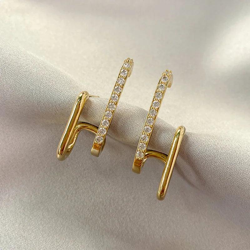 Luxury Claw Stud Gold Earrings