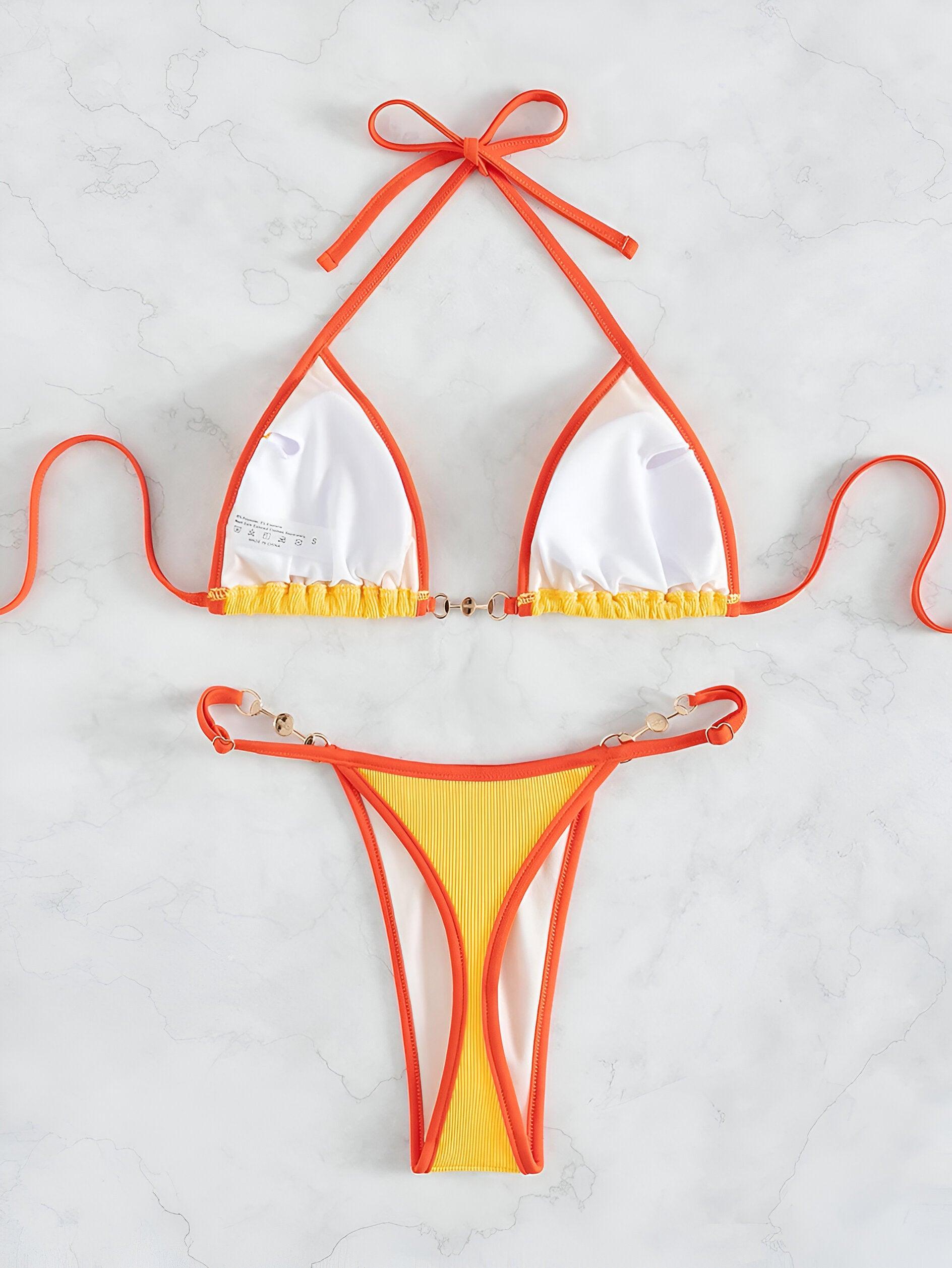 Sexy Brazilian Thong Micro Bikini Yellow Sets in 5 Colors