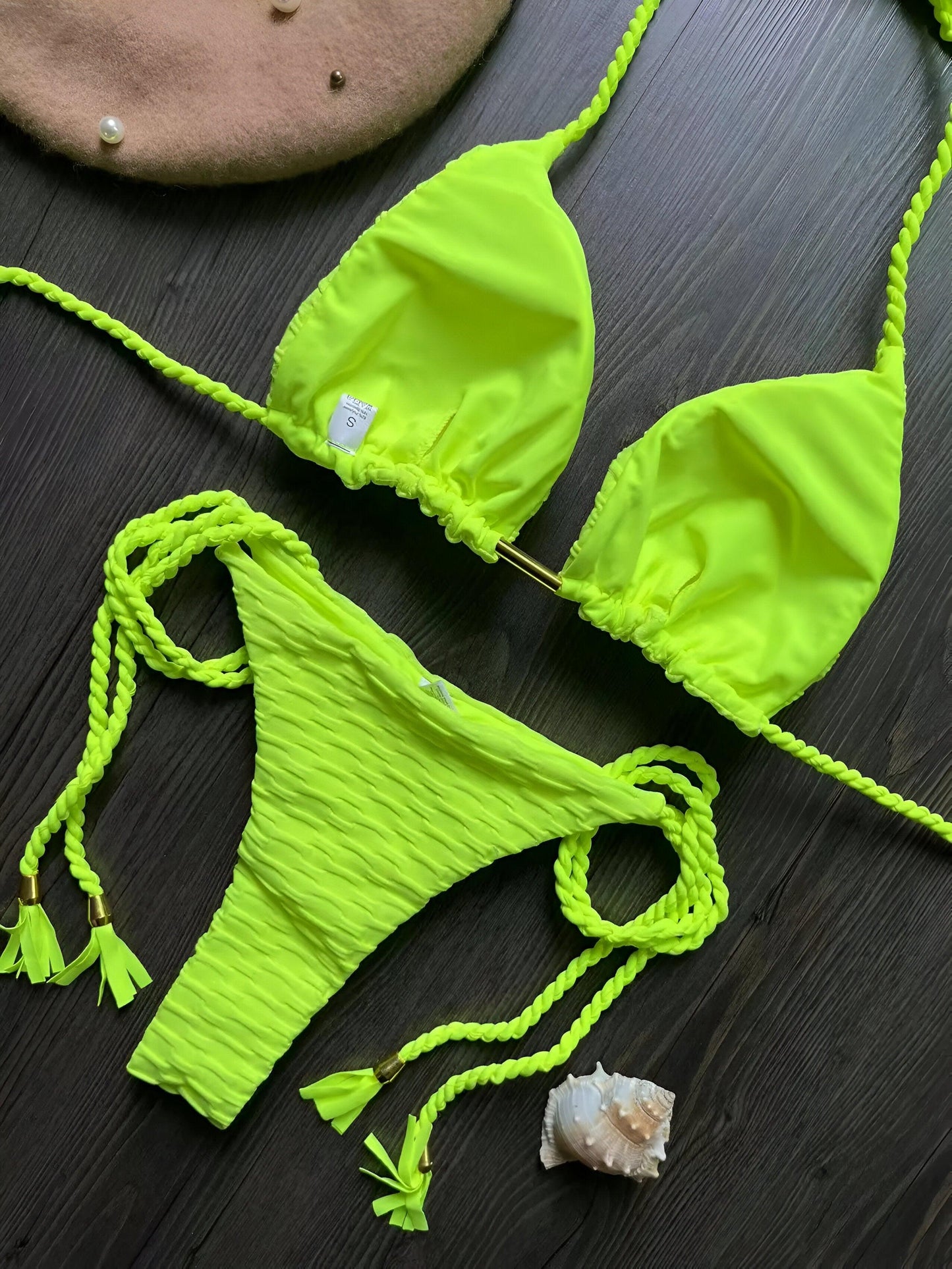 Sun-Kissed Allure Sexy Lime Green Bikini Set