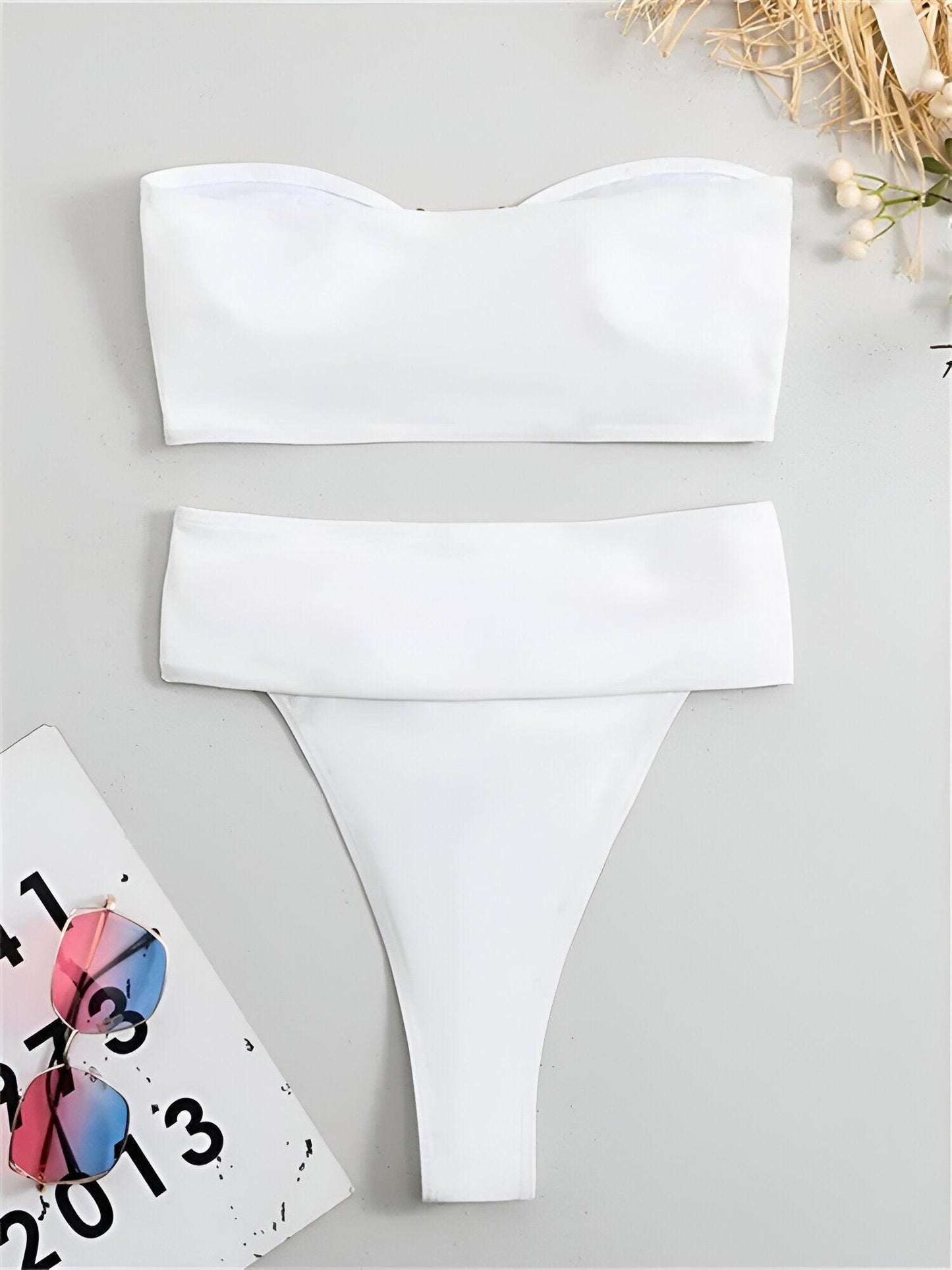 Allure Luxury Designer High Waist White Bikinis