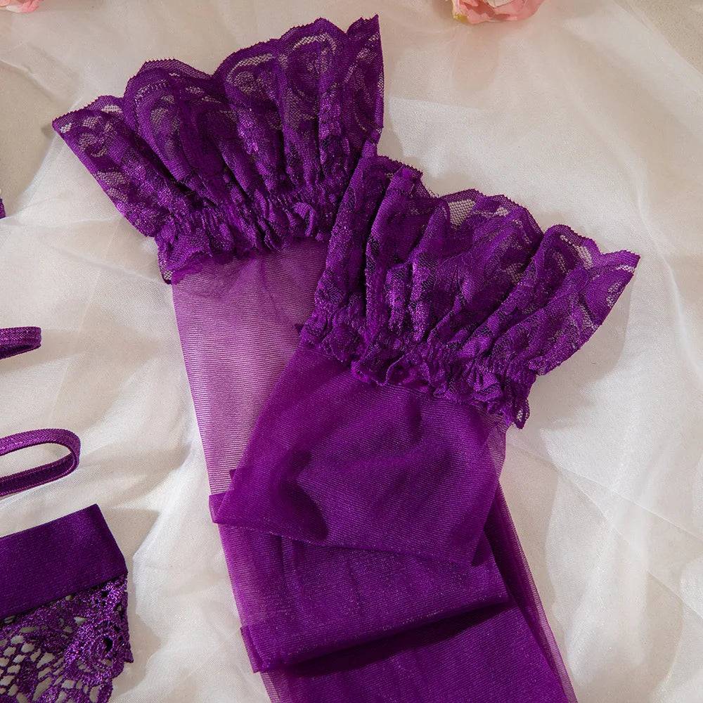 Allure Temptation Lace Lingerie Set – Royal Violet