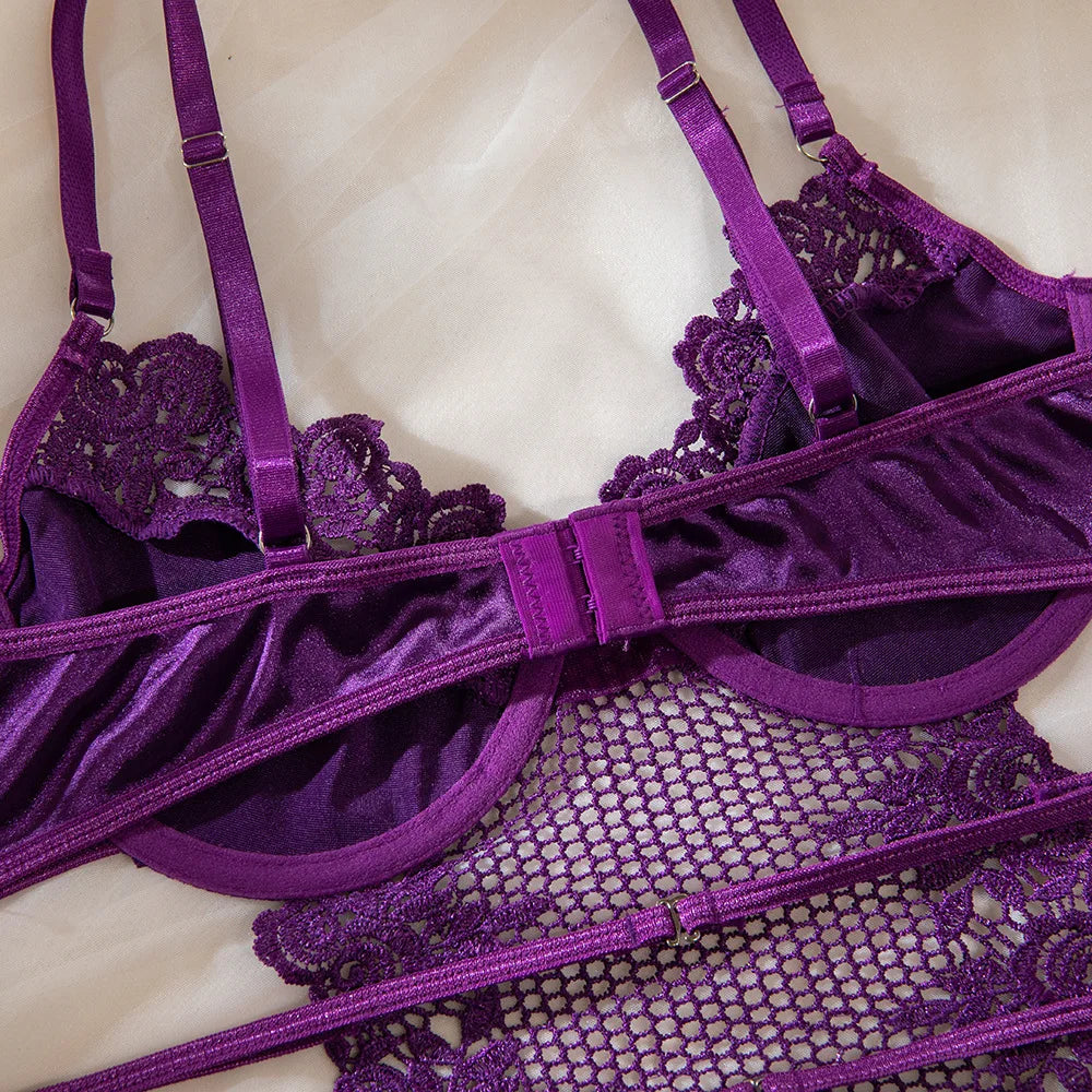 Allure Temptation Lace Lingerie Set – Royal Violet