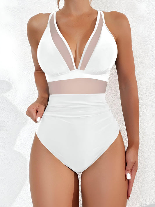 Shore Chic: Versatile White Swimwear Set