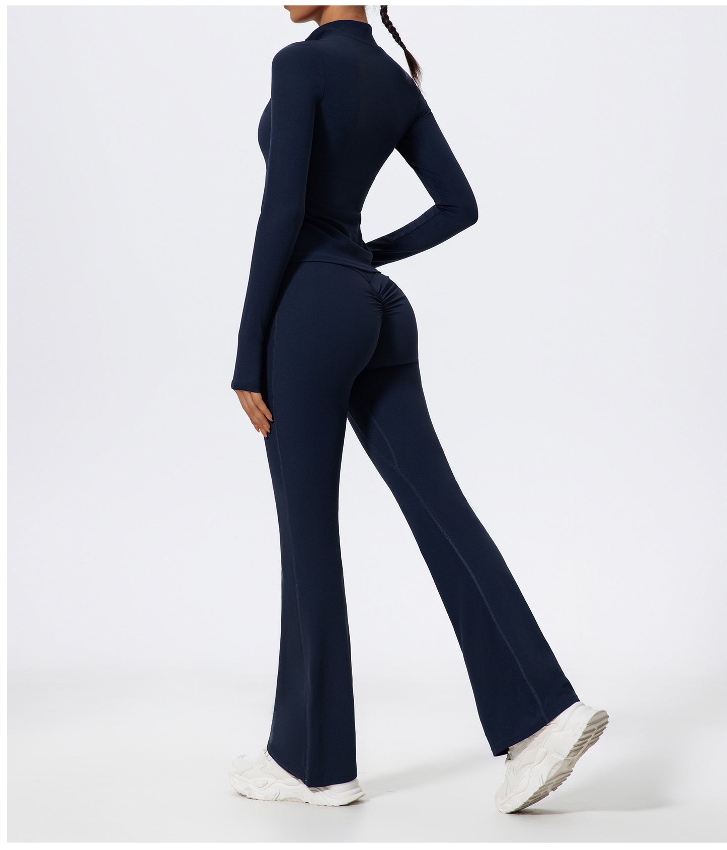 Allure Flex Zip Flare Blue Set – Premium Activewear